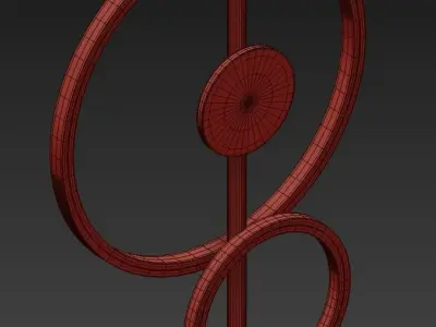 halgerd floor lamp with circles 3D model