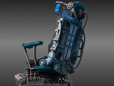 SCI FI armchair Low-poly 3D model