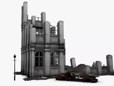 Detailed Ruined Building A20 3D model