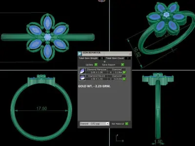 Women Ring 3D print model 50