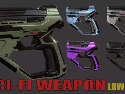 Weapon Low poly  Low-poly 3D model