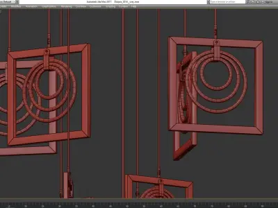 Bronx Ivy Luman Glass Rings Light LED Pendant  low poly 3d model Low-poly 3D model