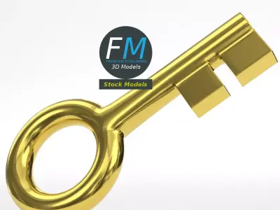 Stylized key 1 3D model