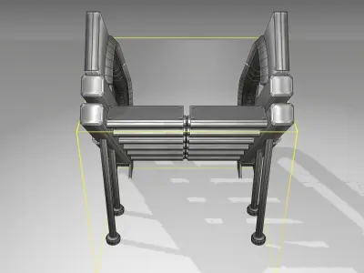 Futuristic Stairs - 4 - Basic Textures Low-poly 3D model