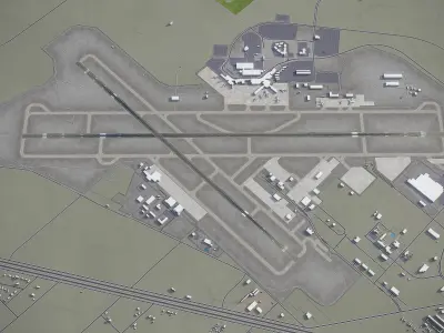 Spokane Airport Low-poly 3D model