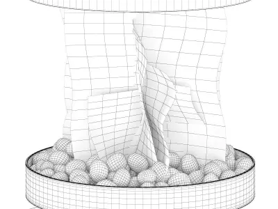 Round Metal Fireplace 4 3D model