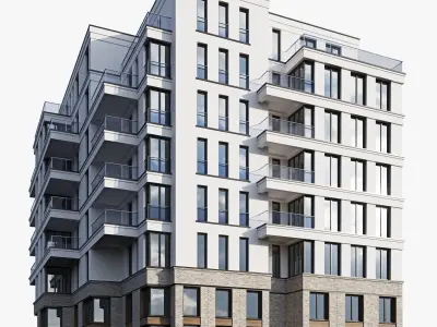 Modern residential building 20 3D model