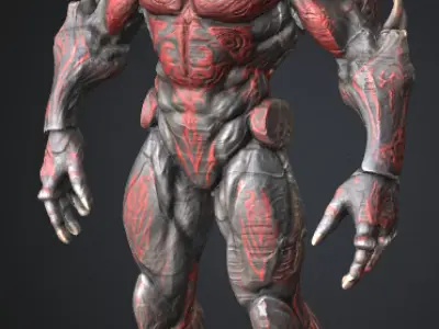 Alien Warlord Vorrak Zhul Low-poly 3D model