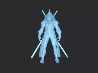 Futuristic Samurai Mecha Warrior 3D model