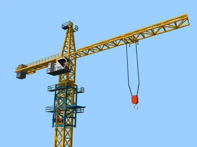 Voxel Tower Crane Low-poly 3D model