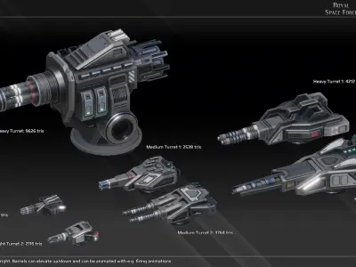 RSF Spaceship Ark Royal Class Carrier Low-poly 3D model