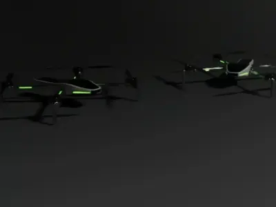 Futuristic Drone Concept  Low-poly 3D model