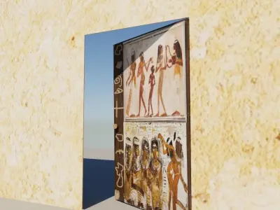Egyptian Pharaonic door  Low-poly 3D model
