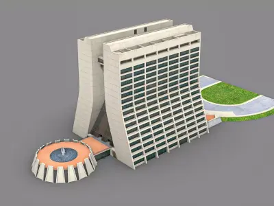 Wilson Hall Fermilab building Low-poly 3D model
