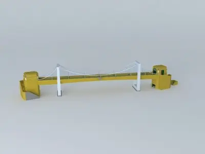 Pedestrian Suspension Bridge Free 3D model