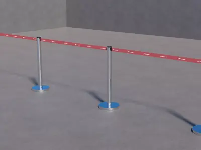 Dividing Rope Posts Low-poly 3D model