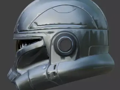Cybernetic Vanguard Infiltrator Helmet 3D Model Low-poly 3D model