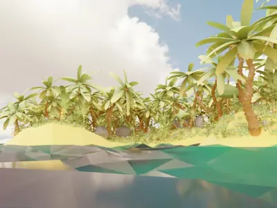 Low Poly Nature Jungle pack Low-poly 3D model