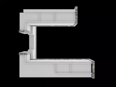 Architectural Kitchen Wall Low-poly 3D model
