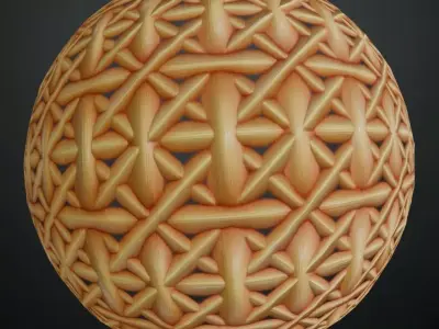 Stylized Intricate Geometric Wicker Weave PBR Texture