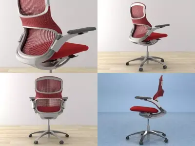 Generation four different office chairs 3D model