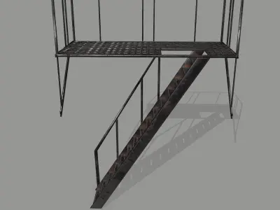Fire Escape Low-poly 3D model