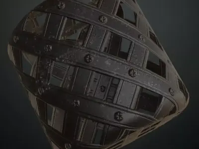 Medieval Riveted Iron Portcullis Metal PBR Seamless Texture