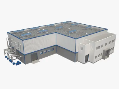 16 Industrial Buildings Set 1 3D model