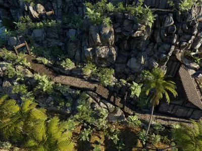 Island Watch Tower Scene 3D model