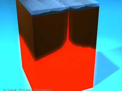 Ocean crust section 3D model