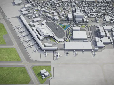 Ho Chi Minh - Tan Son Nhat Airport - SGN Low-poly 3D model