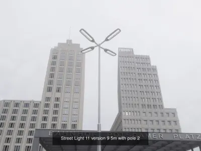 Street Light 11 with pole 2 3D Model Pack