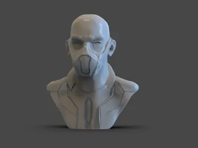 Sci Fi Men Bust 3D print model