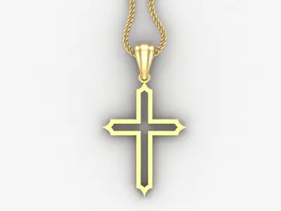 High Cross Pendant Light Gold 18K 4CP030 3D print model