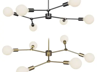 SALEM BARE BULB CHANDELIER Low-poly 3D model