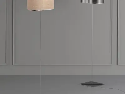 PEGGY two floor lamps with shade 3D model