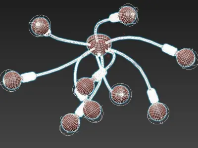 regina ceiling light fixture with six bulbs 3D model