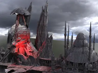 Fortress City Dark Steppenwolf City  3D model