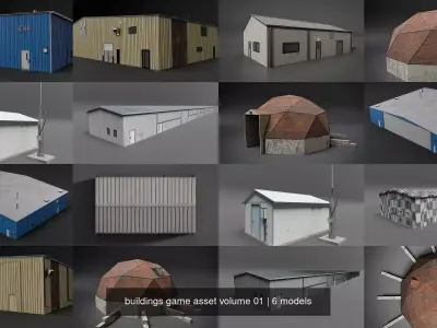 buildings game asset volume 01 3D Model Pack