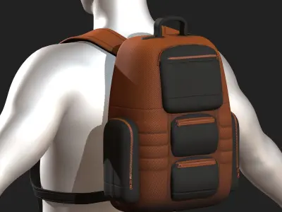 Backpack bag baggage Color 3d low poly Low-poly  Low-poly 3D model