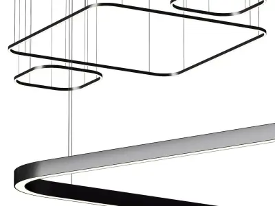 Square Pendant Light 3D model