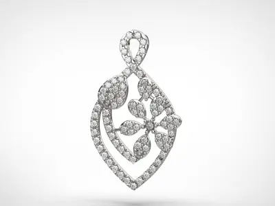 PE17 Classic Solitaire Pendant half ct CAD STL 18K  3g 3D print model