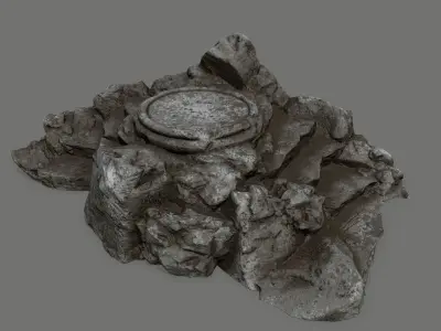 Ladder Ruin Low-poly 3D model 8