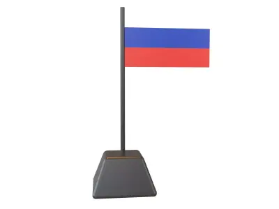 Russia Flag v1 001 Low-poly 3D model