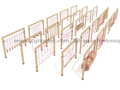 Wooden Playground Set 3D model
