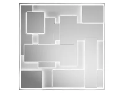 Modern GKL ceiling with lighting 3D model