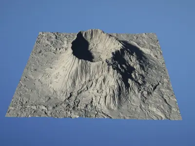 Landscape Environment Volcano Snow 27 Low-poly 3D model