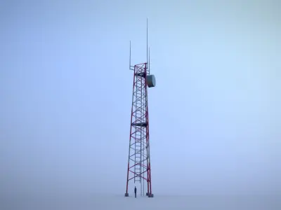 LA CellTower Truss 26M Low-poly 3D model