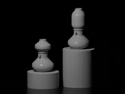 Vintage Lamp Antique Oil Lamp Style 3D Low-poly 3D model