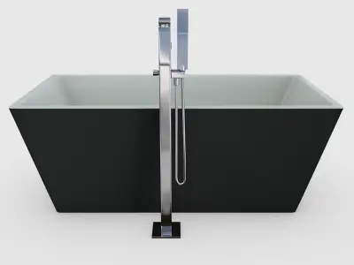 Tub Filler With Bathtub 3D model